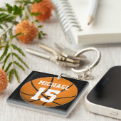 Basketball Jouw naam Sleutelhanger (Voorkant Rechts)