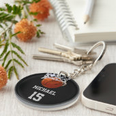 Basketball Jouw naam Sleutelhanger (Voorkant Rechts)