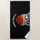 Basketball Jouw naam Strandlaken (Voorkant)