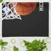 Basketball Jouw naam Theedoek (Gevouwen)