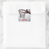 Basketball Jouw naam Vierkante Sticker (Tas)