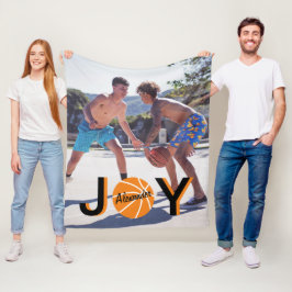 Basketball JOY Photo Fleece Blanket