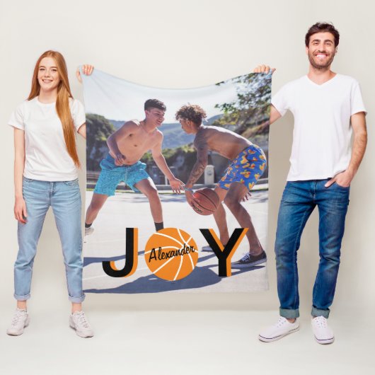Basketball JOY Photo Fleece Blanket (In situ)