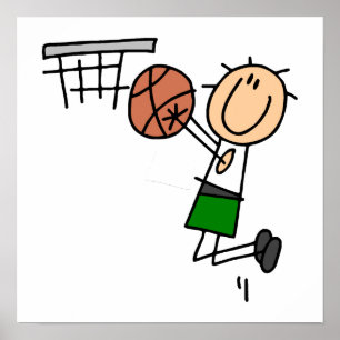 Basketball Jump Shot Green T-shirts en cadeautjes Poster