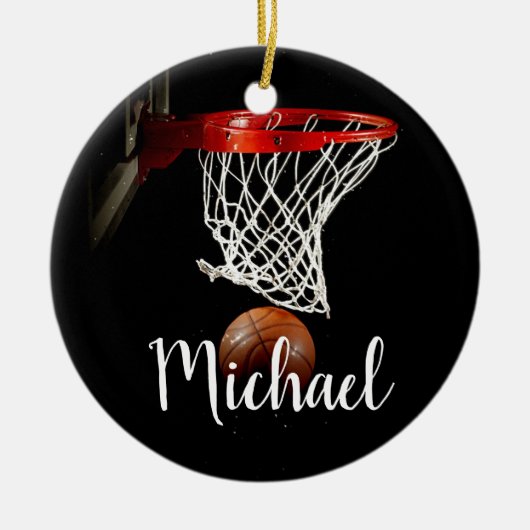 Basketball Keramisch Ornament (Voorkant)