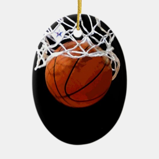Basketball Keramisch Ornament (Voorkant)