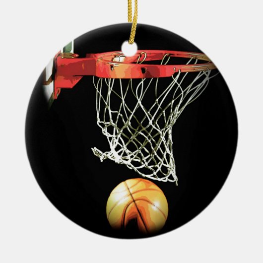 Basketball Keramisch Ornament (Voorkant)