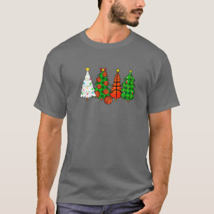 Basketball-kerstbomen Basketball Player-feestjes T-shirt