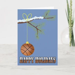 Basketball Kerstmis Bauble Feestdagen Kaart