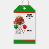Basketball Kerstmis Cadeaulabel (Voorkant)