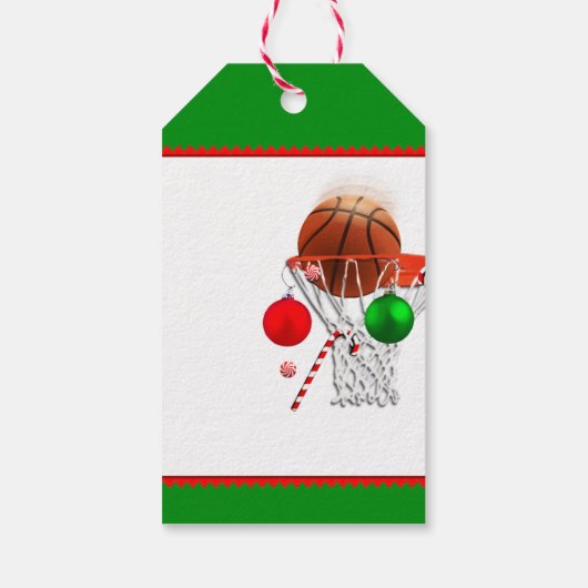 Basketball Kerstmis Cadeaulabel (Achterkant)