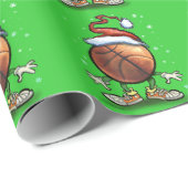 Basketball Kerstmis Cadeaupapier (Rol Hoek)