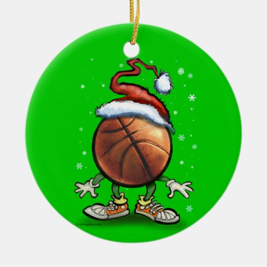 Basketball Kerstmis Keramisch Ornament (Voorkant)