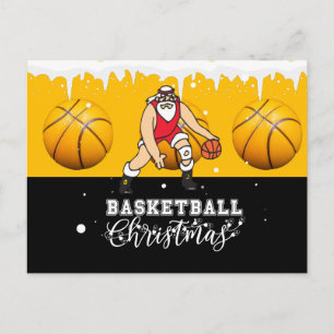 Basketball Kerstmis met Santa Claus Briefkaart