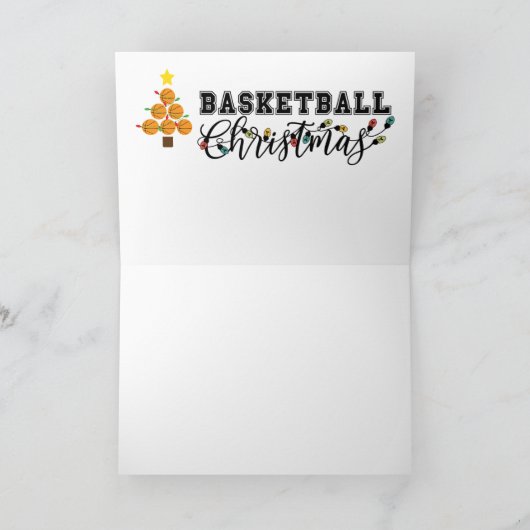 Basketball Kerstmis met Santa Claus Kaart (Binnen)