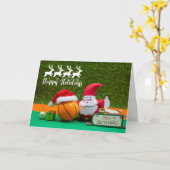 Basketball Kerstmis met Santa Claus Kaart (Gele Bloem)