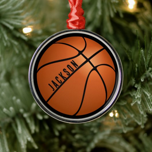 Basketball Kerstmis Metalen Ornament (Boom)