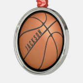 Basketball Kerstmis Metalen Ornament (Links)