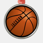 Basketball Kerstmis Metalen Ornament (Voorkant)