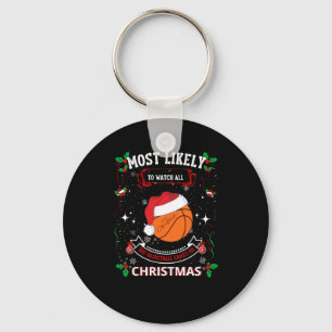 Basketball Kerstmis Sleutelhanger