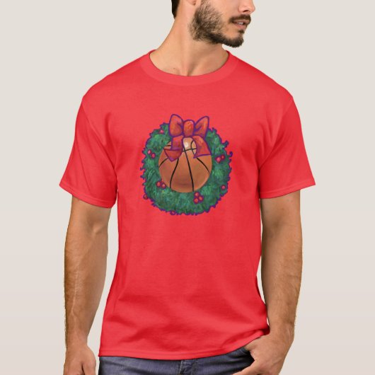 Basketball Kerstmis T-shirt (Voorkant)