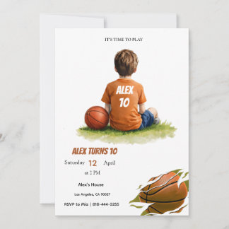 Basketball Kids Birthday Invitation | Personalized Kaart