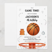 Basketball Kids Boy Birthday Party Invitation (Devant / Derrière)