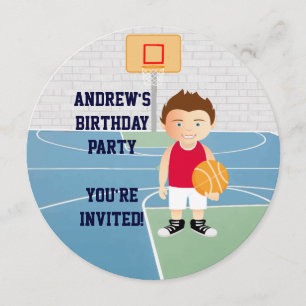 Basketball kinderen Birthday Party Invitation Kaart