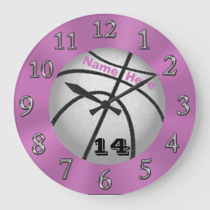 Basketball-klokken met NAAM en Jersey NUMBER Grote Klok