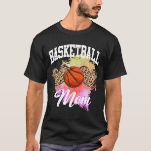 Basketball Leopard Heart Tie Dye Basketball Ma T-shirt