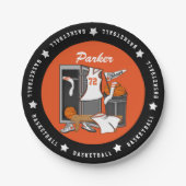 Basketball Locker Room Custom Player Name Number Papieren Bordje (Voorkant)