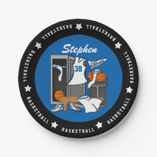 Basketball Locker Room Custom Player Name Number Papieren Bordje
