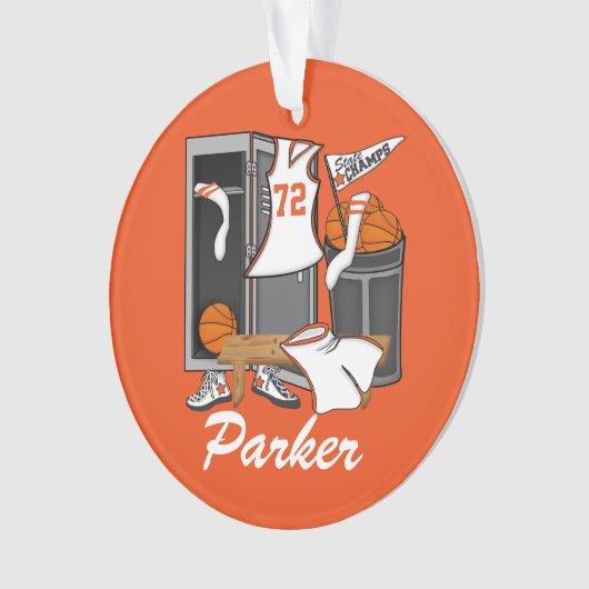 Basketball Lockerroom Custom Player Number Ornament (voorkant)
