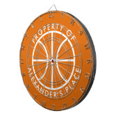 Basketball-logo-dartboard met aangepaste naam dartbord (Voorkant Rechts)