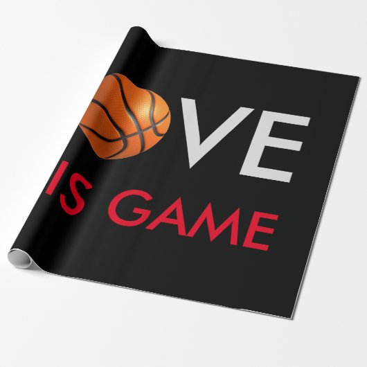 Basketball Love Game Cadeaupapier (Uitgerold)