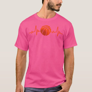 Basketball Lover Hartslag Retro Basketbal T-shirt