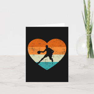 Basketball Lovers Heart Love Retro Valentijnsdag Kaart