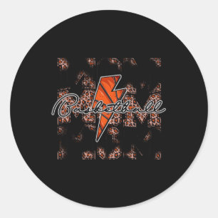 Basketball Mam leopard bliksemschicht basketbal Ronde Sticker