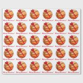 Basketball Merry kerst Cadeaupapier (Vlak)