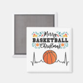 Basketball Merry Kerstmis met Ball Magneet (Voorkant / Achterkant)
