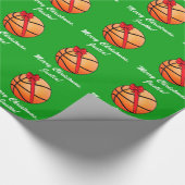 Basketball Merry kerstnaam  Cadeaupapier (Hoek)