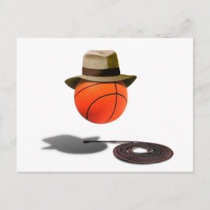Basketball met Fedora en heup Briefkaart