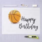 Basketball met Happy Birthday Tissuepapier (Craft)