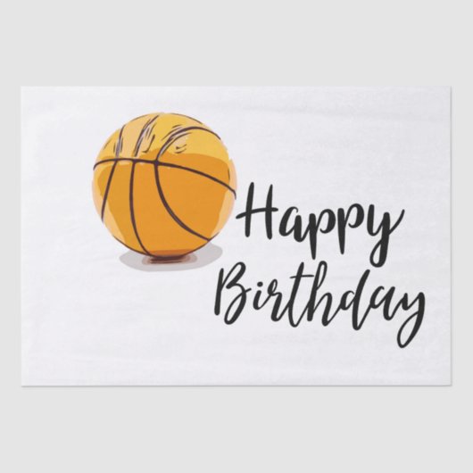Basketball met Happy Birthday Tissuepapier (Voorkant)