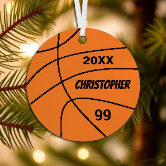 Basketball Metalen Ornament