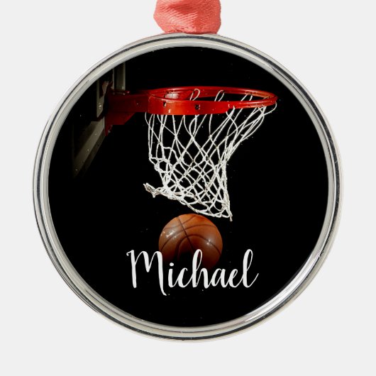 Basketball Metalen Ornament (Voorkant)