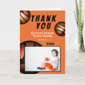 Basketball Metallic Photo Merci carte entraîneur (Devant)