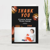 Basketball Metallic Photo Merci carte entraîneur (Devant)