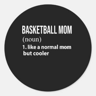 Basketball-moeder als een normale moeder maar koel ronde sticker