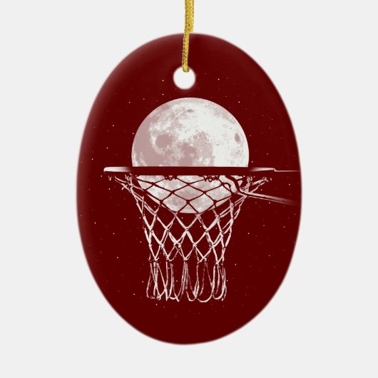 Basketball Moon Keramisch Ornament (Voorkant)
